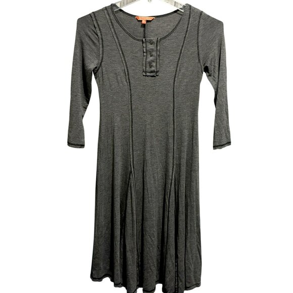 Modcloth Womens XS Gray Godet Long Sleeve Fit & Flare Henly Style Dress NWOT - Picture 1 of 5
